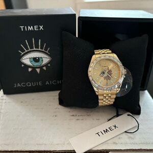 NWT TIMEX x Jacquie Aiche Legacy Gold Sunray Flower Tribe Eye Watch. (2305092)